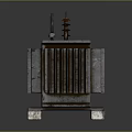 Industrial Transformer With Metal Casing Heat Sink Fins Top Terminal Posts And Base Support Feet