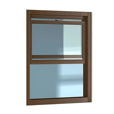 Modern Wooden Frame Casement Window With Double Sash Clear Glass Design 3d model