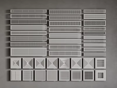 Different Styles Of Air Conditioner Vents 3d model