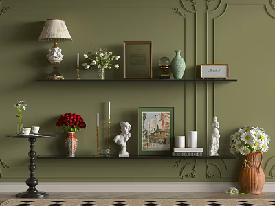 French Ornaments Combination Vase 3d model