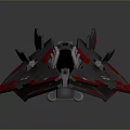 Futuristic Cosmic Spacecraft With Gray And Red Sleek Aerodynamic Design For Space Exploration