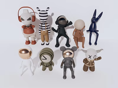 Stylish Designer Dolls Collection With Various Unique Character Designs And Styles 3d model