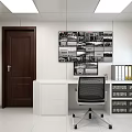Modern Monitoring Room Interior With Multiple Monitor Screens Office Desk And File Cabinets
