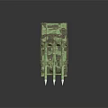 Military Combat Vehicle With Triple Missiles Launcher Green Camouflage Tracked Design
