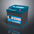 Blue HPK S Automotive Battery With Terminals And Information Label