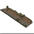 Modern Terrain Model Featuring Stone Path Dirt Slope And Green Vegetation 3d model
