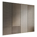 Sleek Modern Background Wall Design With Perforated Metal And Wooden Panels