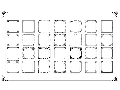 Wall Decor Featuring Various Decorative Frames With Ornate Borders And Shapes 3d model