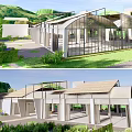Modern Greenhouse Tent Nursery Building Agricultural Building Steel Structure Modeling Building 3d model