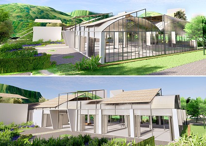 Modern Greenhouse Tent Nursery Building Agricultural Building Steel Structure Modeling Building 3d model