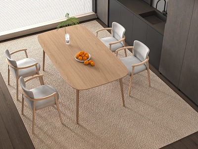 Nordic Log Dining Table 3d model