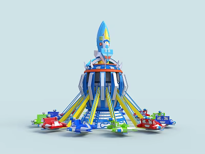 Playground Amusement Equipment Amusement Equipment Rotating Aircraft Self-control Aircraft Children's Paradise 3d model