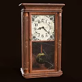 Antique Wooden Mantel Clock With Glass Door White Dial And Pendulum