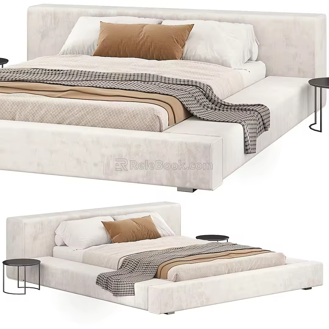 Modern Double Bed 3d model