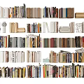 Various Types of Books and Magazines in Different Colors and Sizes Neatly Arranged
