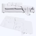 Modern chaise longue simple sofa 3d model