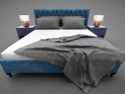 Modern double bed bedding 3d model Modern double bed bedding 3d model