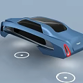 Futuristic Blue Concept Car With Streamlined Body Black Roof And Circular Markings