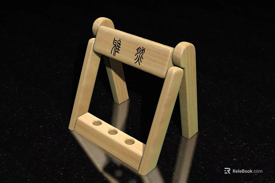 Decorative Ornament Set Wooden Beech Wood Stand Style with Small Holes for 3d model 