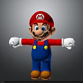 Cartoon Mario Character With Red Hat Blue Overalls White Gloves Brown Shoes