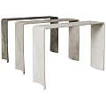 Three Modern Console Tables And Side Cabinets In Different Colors With Simple Design 3d model
