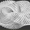 Colorful Woven Spiral Decorative Objects With Textured Patterns In Yellow Green White And Blue