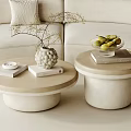 Cream wind coffee table decorative ornaments combination 3d model