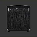 Black Computer Audio Speaker With Control Knobs Mesh Grille And Portable Handle Design 3d model