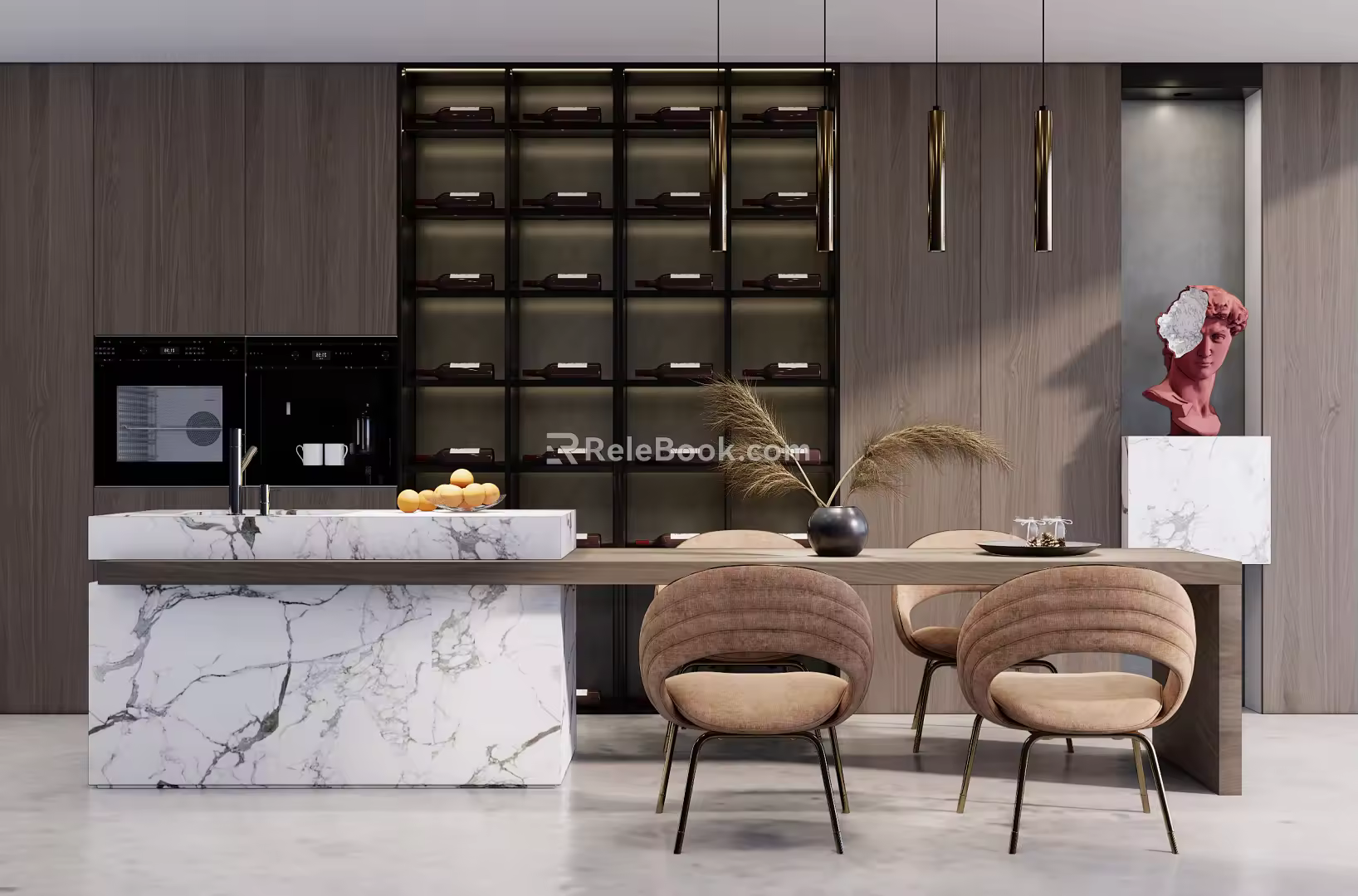 Modern Dining Table and Chair Combination Simple 3d model