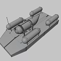 Modern Metallic Yacht Design With Cylindrical Structures And Platform Base