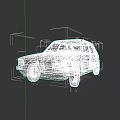 Vintage Yellow Compact Car With Classic Retro Design On Dark Background 3d model