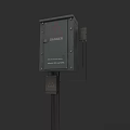 Industrial Electrical Control Box With Danger Sign And Connecting Wires