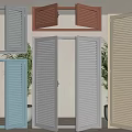 shutter door and window combination shutter door shutter 3d model