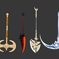Modern game weapon sword anime game weapon lightsaber weapon game weapon equipment 3d model