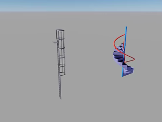modern revolving staircase 3d model