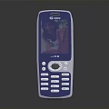 Old Blue Mobile Phone With Keypad And Screen Displaying Person