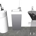 Modern wash basin wash basin table basin faucet 3d model
