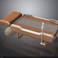 Orange Padded Massage Table Furniture With Gray Mesh Surface And White Frame