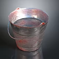 Practical Shiny Metal Bucket With Handle As Household Daily Essential Item