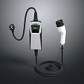 Mobile Digital Charger With Display Screen Black Cable And White Plug