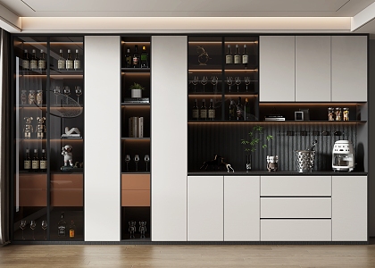 Home Wine Cabinet 3d model