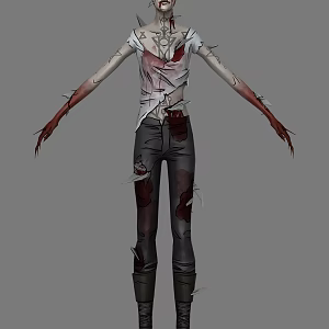 Modern Male Zombie Modern Realistic Figure Man Horror Thriller Movie Role Playing Zombie 3d model