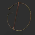 Ancient Traditional Bow Weapon With Curved Wooden Structure And Arrow