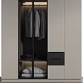 Modern Wardrobe With Glass Doors Hanging Space Drawers Folded Clothes And Storage