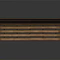 Classic Wooden Bench With Green Metal Armrests And Slatted Seat Design