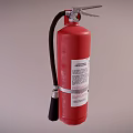 Red Fire Extinguisher as Essential Fire Safety Equipment with Hose and Label
