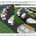 Outdoor RV Camping Area With Tents People Trees And Solar Panels