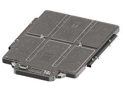 Heavy Duty Industrial Equipment Metal Platform With Modular Panels And Structural Design 3d model