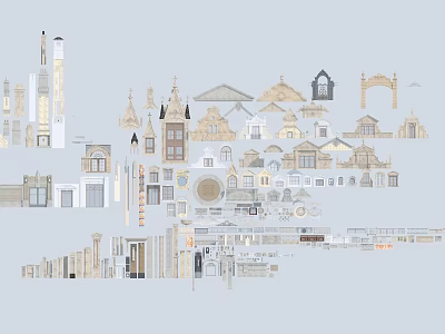 European door British and European elements 3d model European door British and European elements 3d model