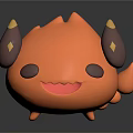 Cute Orange Scorpion Doll With Brown Horns And Smiling Face Design